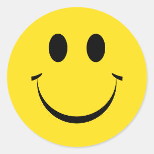 Adesivo Roda Clássica de Rosto Feliz Personalizado Amarelo