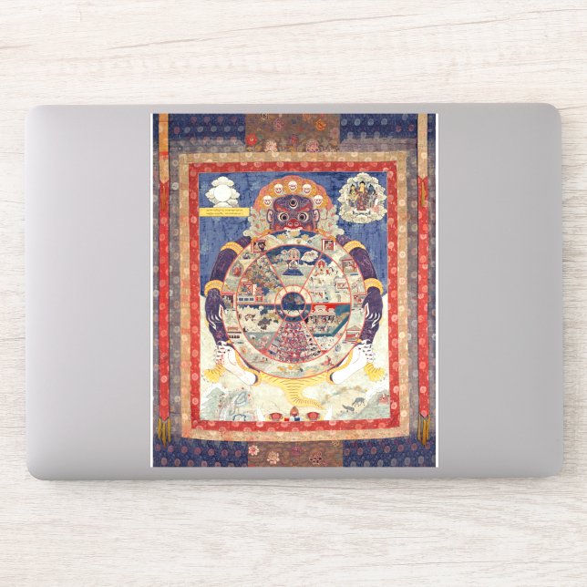Adesivo Roda da Vida Budista Tibetana (Computador)