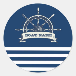 Adesivo Roda de Barco Náutico, Listras Azul-Marinho