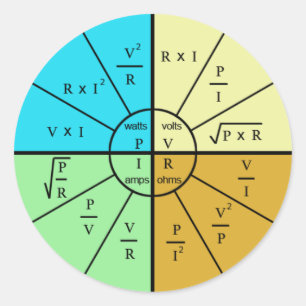 Adesivo Roda de Fórmula da Lei de Ohm