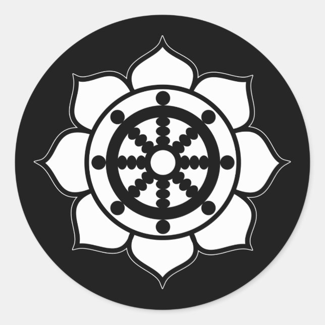 Adesivo Roda Dharma da Flor de Lotus (Frente)