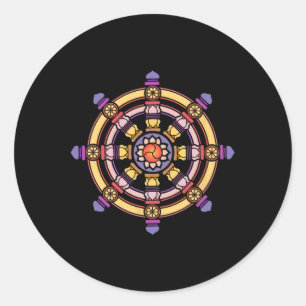 Adesivo Roda do Dharma Meditação Lótus Chakras Yoga Dharma
