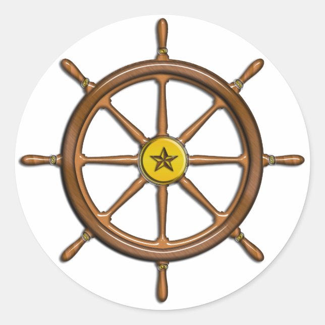 Adesivo Roda do navio de madeira (Frente)