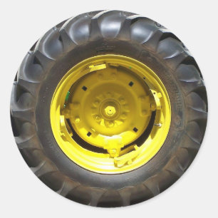 Adesivo roda do trator do verde amarelo