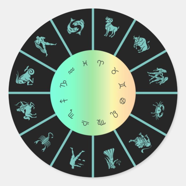Adesivo Roda dos Signos do Zodíaco (Frente)