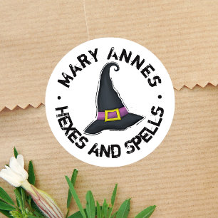 Adesivo Roda Simples de Bruxas Brancas