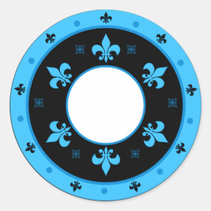 Adesivo Rodar Fleur de Lis Stickers BLUE & BLACK