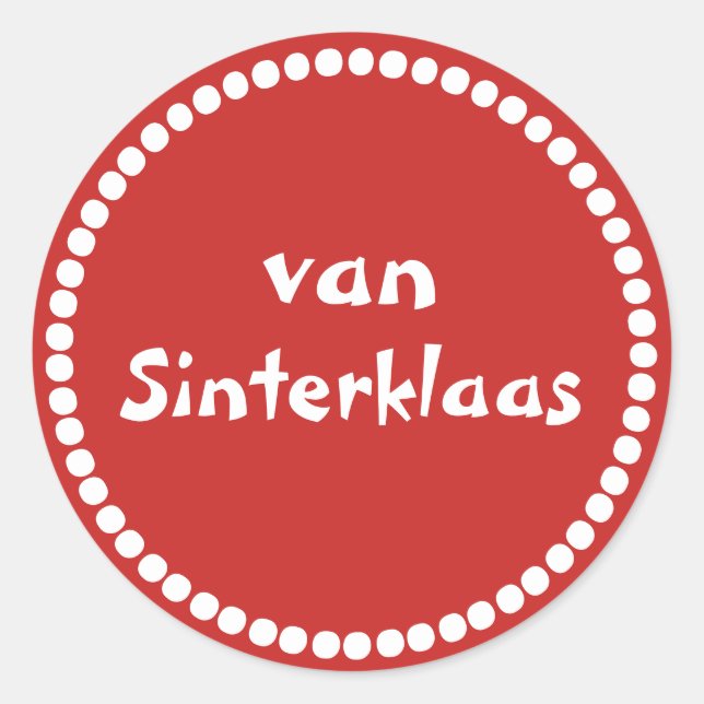 Adesivo Rode cadeau sticker tekst van Sinterklaas (Frente)