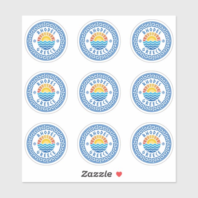 Adesivo Rodes Island, Grécia Vinheta Múltipla (Folha)