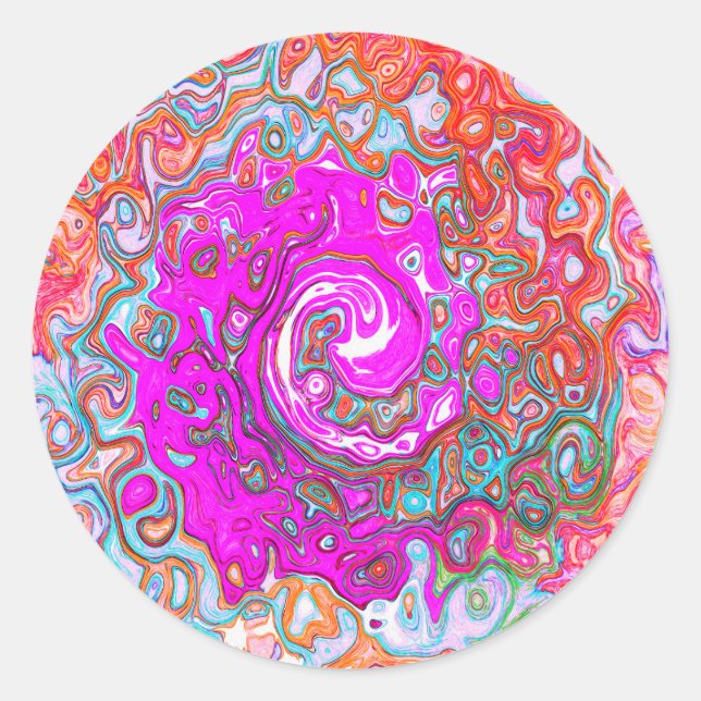 Adesivo Rodovalho Abstrato da Groovy Roxo e Laranja (Frente)