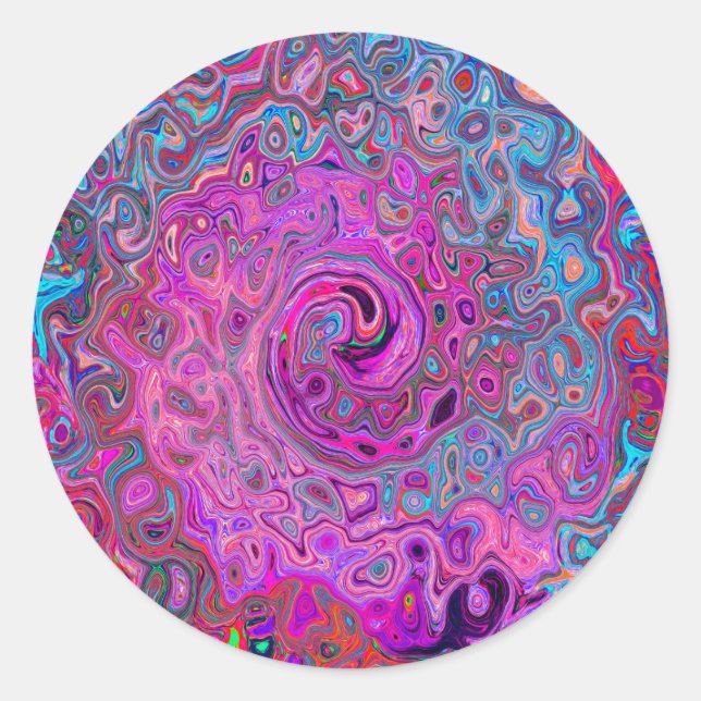 Adesivo Rodovalho Abstrato púrpura, azul e vermelho (Frente)