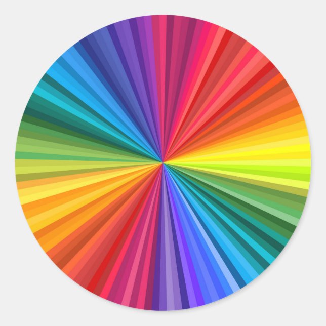Adesivo Rodovalho-arco-íris vívido girando em direção (Frente)