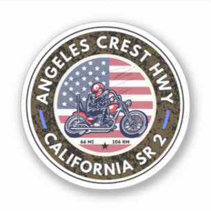 Adesivo Rodovia Angeles Crest Califórnia Rota Estadual 2