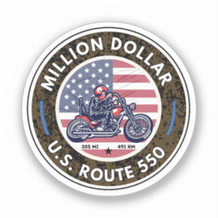 Adesivo rodovia de um milhão de dólares viagem de moto col