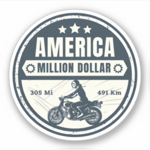 Adesivo rodovia de um milhão de dólares viagem de moto col