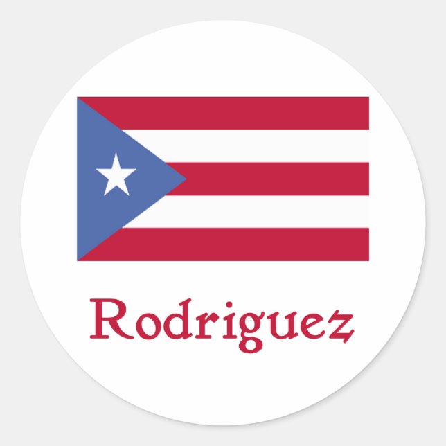 Adesivo Rodriguez Puerto Rican Flag (Frente)
