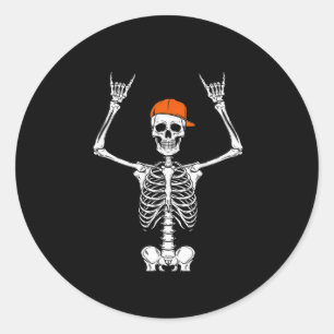Adesivo Roker Skeleton Boné Skater Legal Halloween Punk Ro