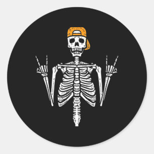 Adesivo Roker Skeleton Boné Skater Legal Halloween Punk Ro