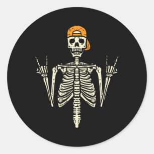Adesivo Roker Skeleton Boné Skater Legal Halloween Punk Ro