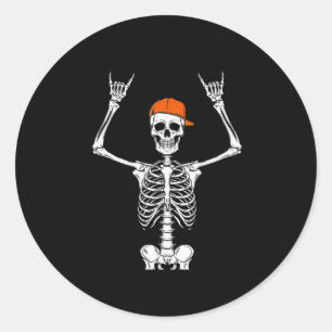 Adesivo Roker Skeleton Boné Skater Legal Halloween Punk Ro