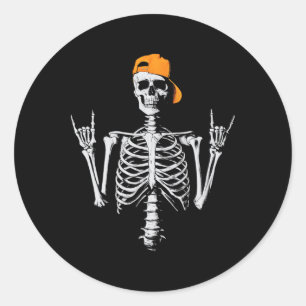 Adesivo Roker Skeleton Boné Skater Legal Halloween Punk Ro