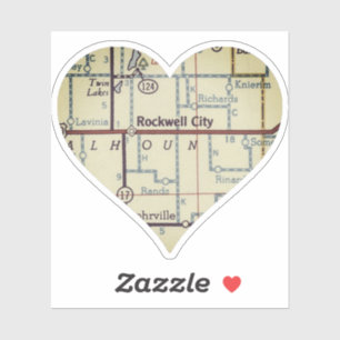 Adesivo Rokwell City Iowa Vintage Map
