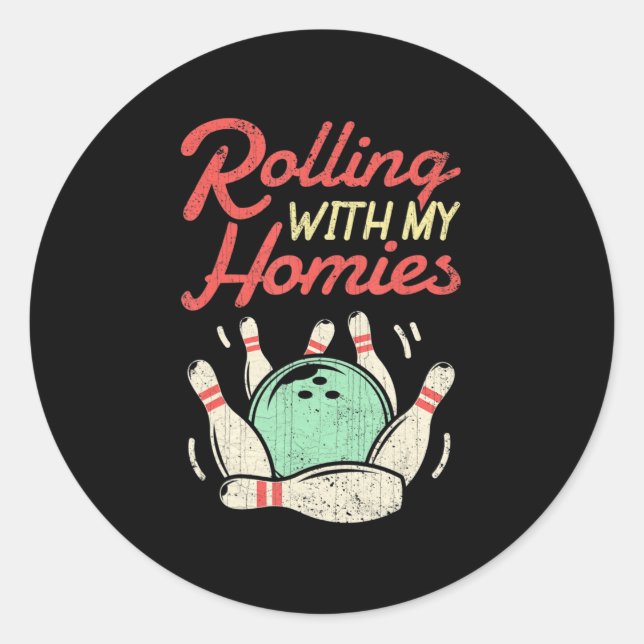 Adesivo Rolando com meu presente de Boliche de casas (Frente)