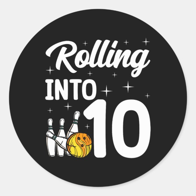 Adesivo Rolando para 10 Boliches 10º Aniversário (Frente)
