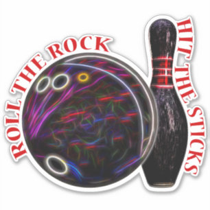Adesivo Rolar o Rock, a Bola de boliche e o Pino, vinil St