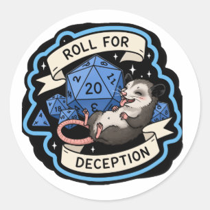 Adesivo Rolar Para Decepção Possum Engraçado Sticker D20 R