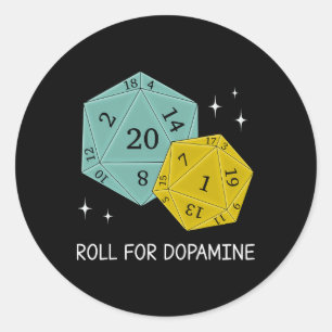 Adesivo Rolar Por Dopamina Dnd Neurodiversidade D20 Dados