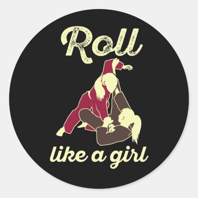 Adesivo Roll Like a Girl Brasileira Jiu Jitsu BJJ (Frente)