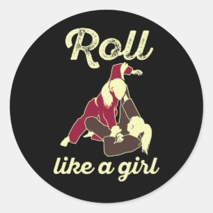 Adesivo Roll Like a Girl Brasileira Jiu Jitsu BJJ