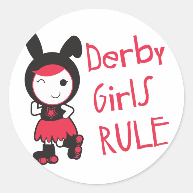Adesivo Roller Derby - Regra Derby Girls (Frente)