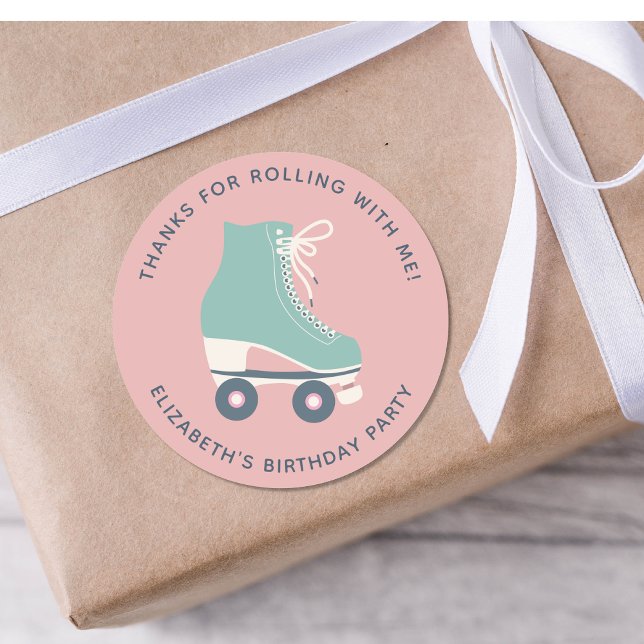 Adesivo Roller Skling Festa de aniversário Obrigado (Criador carregado)