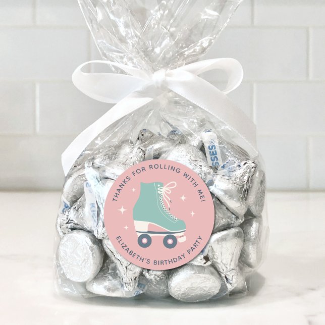 Adesivo Roller Skling Festa de aniversário Obrigado (Criador carregado)