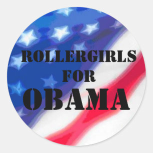 Adesivo Rollergirls para Obama - estêncil & bandeira