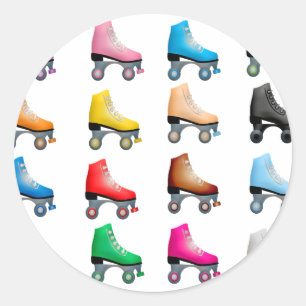 Adesivo Rollerskates Retro Padrão Coloridos de Skates