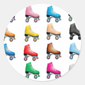 Adesivo Rollerskates Retro Padrão Coloridos de Skates