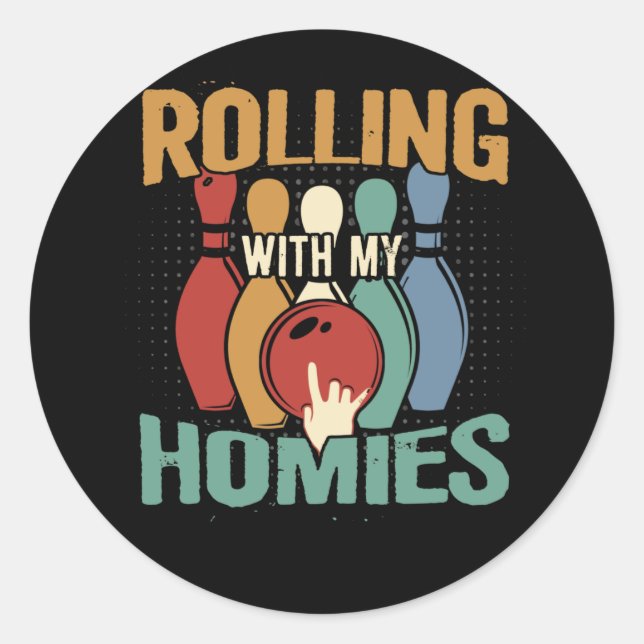 Adesivo Rollin com minha Boliche Retro de Casas (Frente)