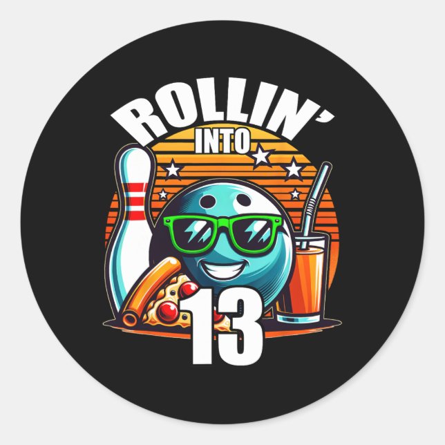 Adesivo Rollin para 13 13 Boliche Birthda (Frente)