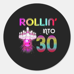 Adesivo Rollin para 30 30 de Festa de aniversário Birthda