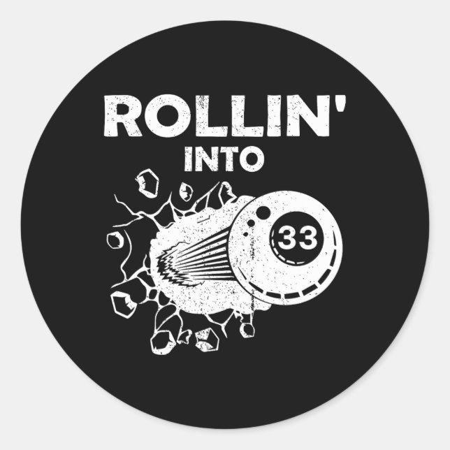 Adesivo Rollin para 33 Bilhar 33º Aniversário (Frente)