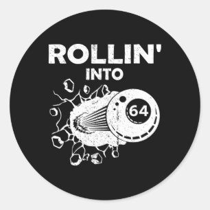 Adesivo Rollin para 64 Bilhar 64 Bilhar 64º aniversário