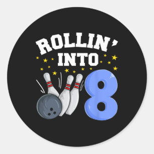 Adesivo Rollin" para 8 Boliches de aniversário 8 de aniver