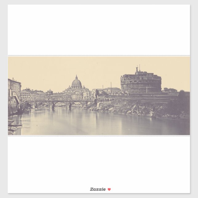 Adesivo Roma Antiga Castelo Tibre e Vaticano Arte Fina (Folha)