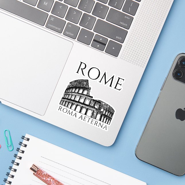 Adesivo Roma Antiga Colosseum , Viagem romano histórico (Notebook com iPhone)