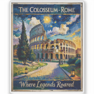 Adesivo Roma Antiga Itália Coliseu Viagem Van Gogh Vibrant