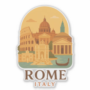Adesivo Roma Antiga Itália Viagem Coliseu & Panteão