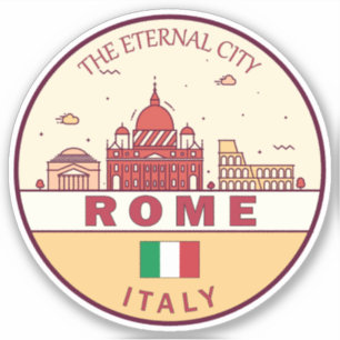 Adesivo Roma Itália Cidade Skyline Emblem